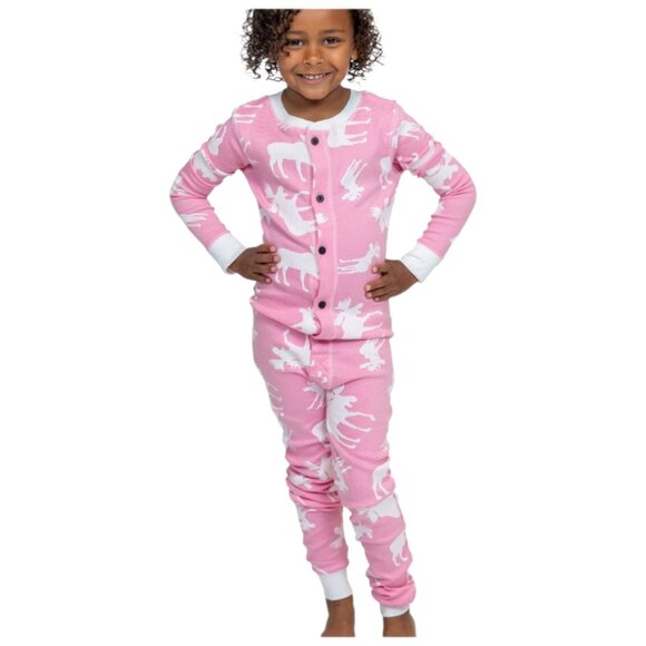 NWOT  -  LAZY ONE Girl's  Classic Moose Flapjack Pajama sz 12  -  NWOT - Picture 5 of 7